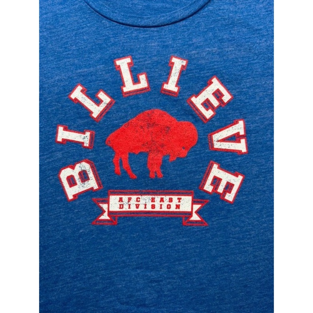 Buffalo Bills Fanatics Womens XL BILLIEVE AFC East Division T Shirt Blue NFL - Picture 2 of 7